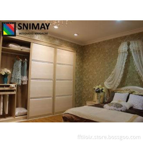 Custom European Wooden House Furniture Standard Wardrobe wi